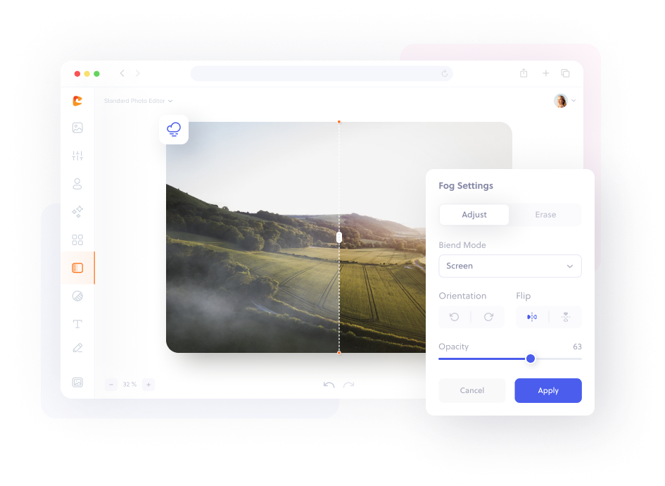 Add fog overlay to your photos.