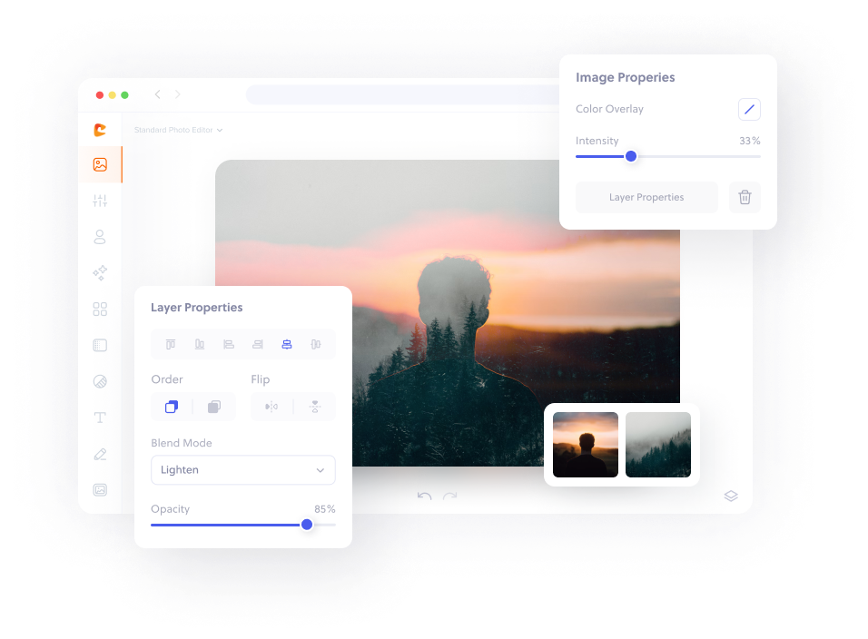 Overlay images online.