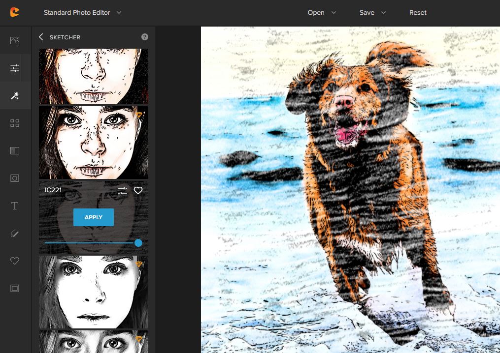 photo to sketch with Colorcinch