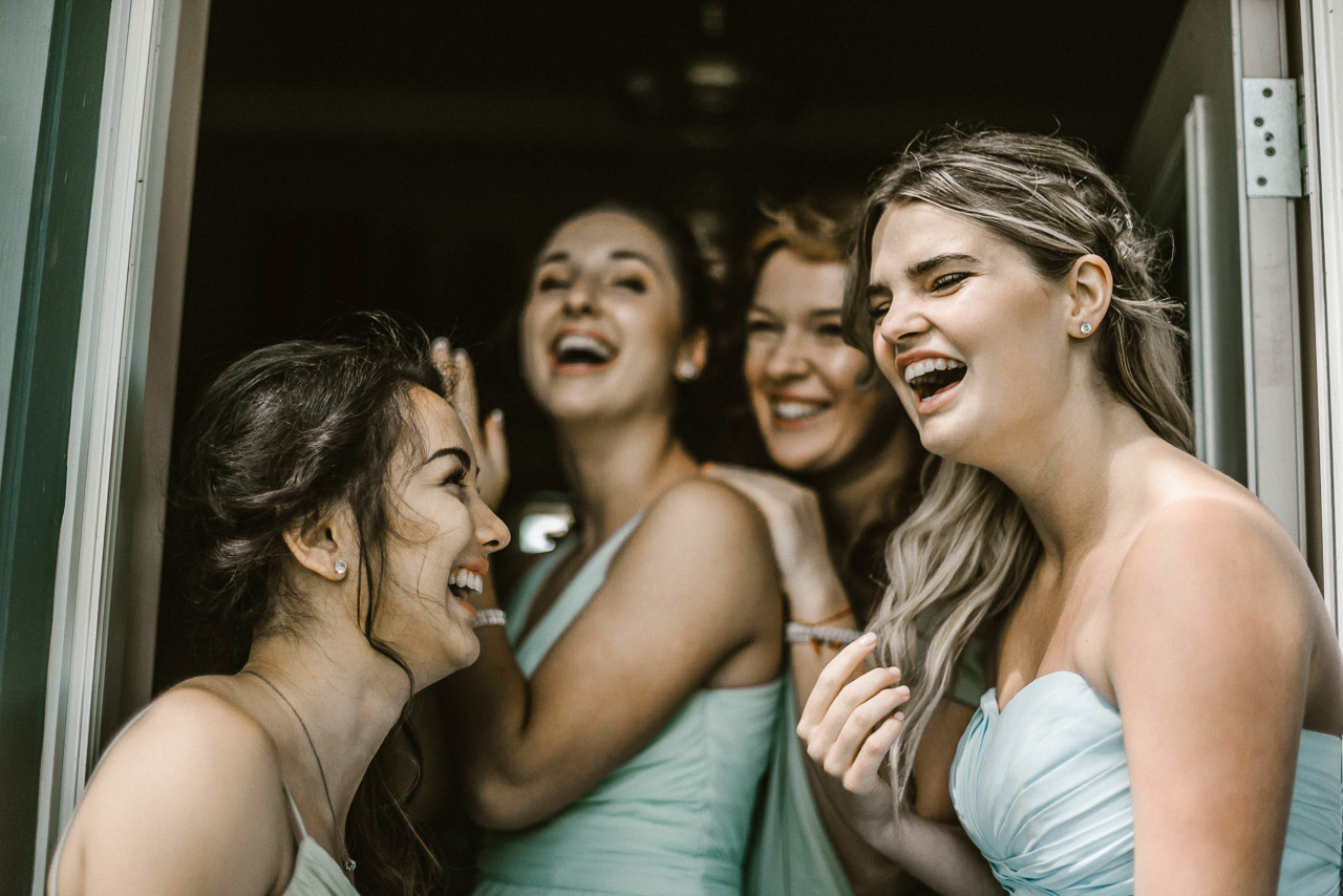candid photo of bridesmaids at a wedding