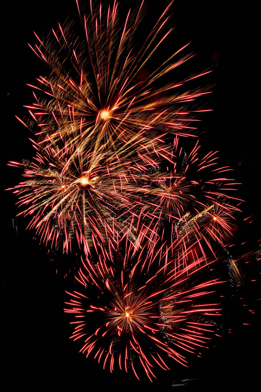 closeup of fireworks