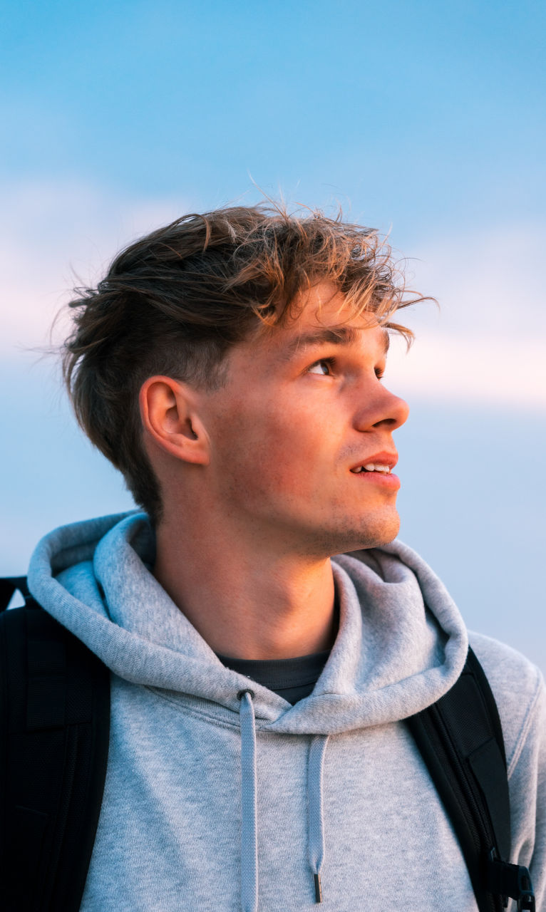 frontlit golden hour portrait