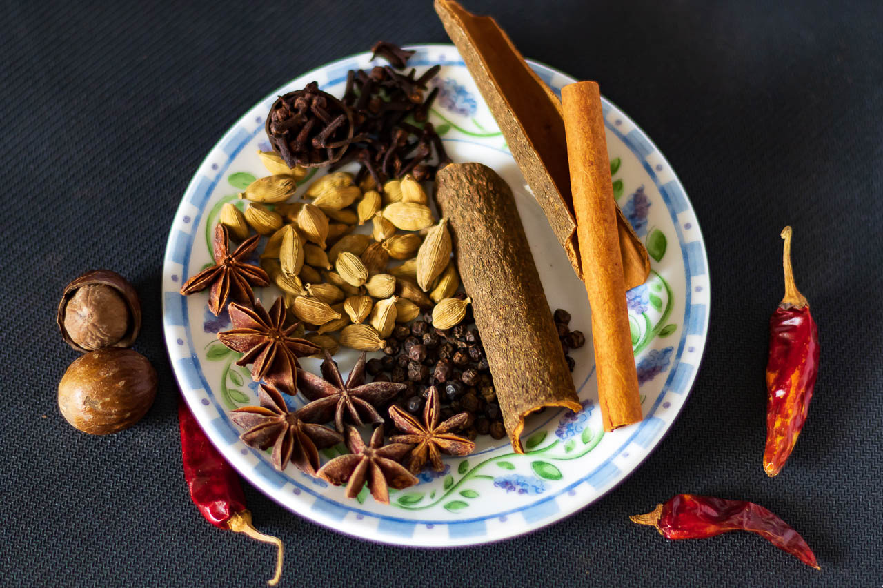 high contrast image of a plate of food