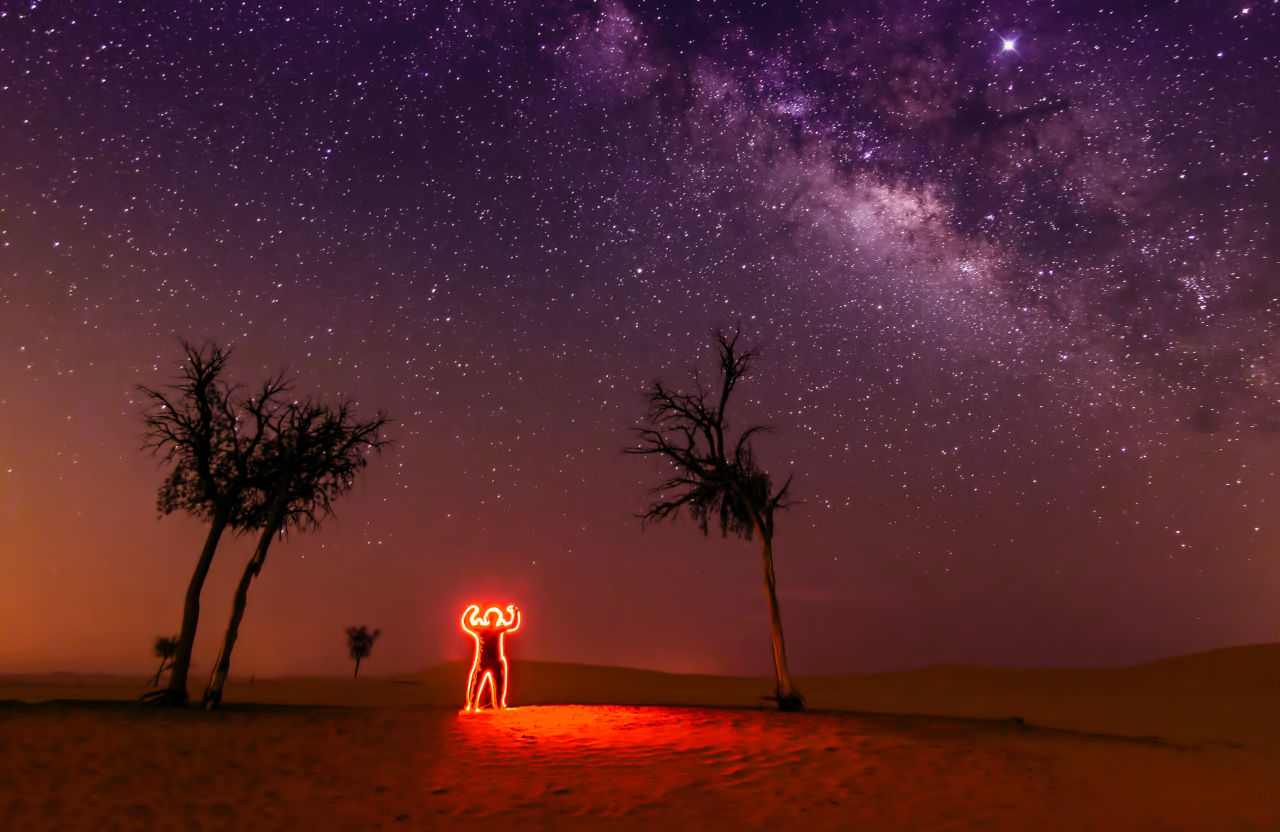 light painting and astrophotography