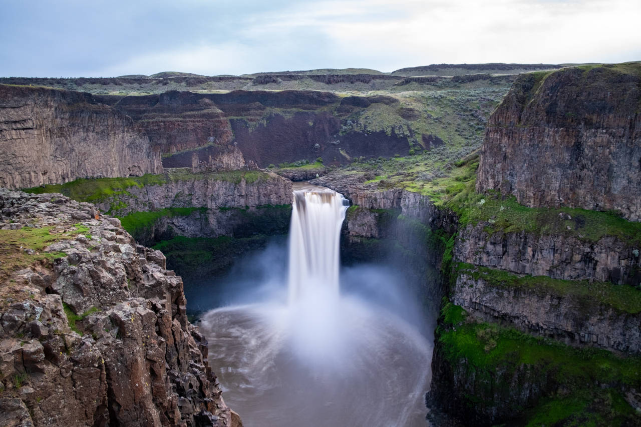 silky water in waterfall