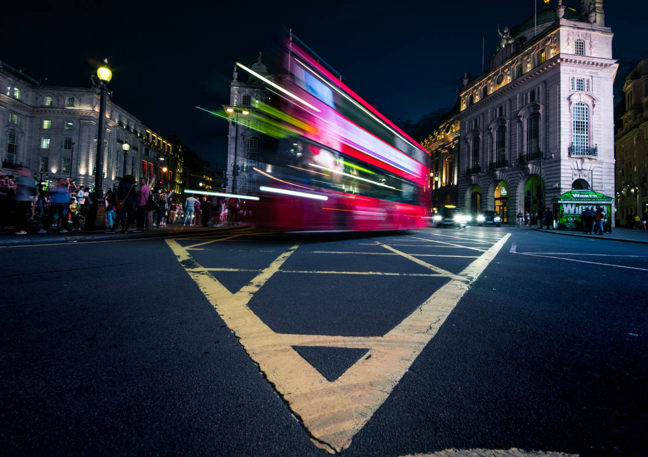 long exposure of a bus