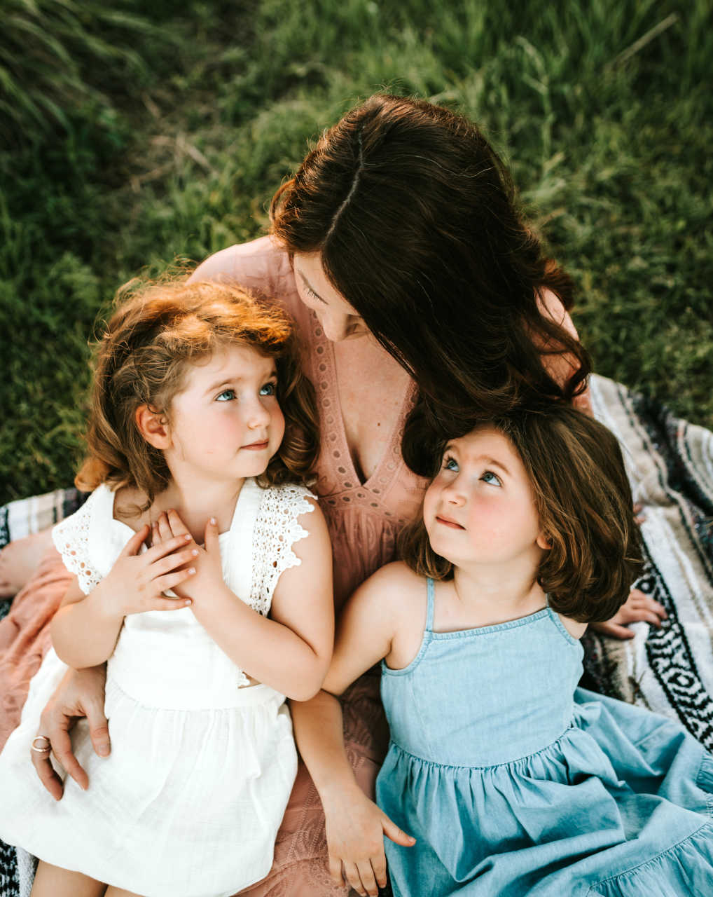 mother with her daughters for family photography