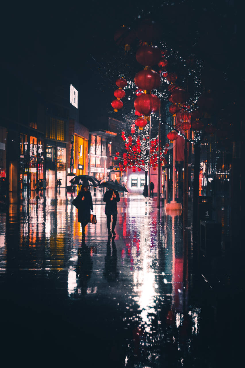 night photography during rain
