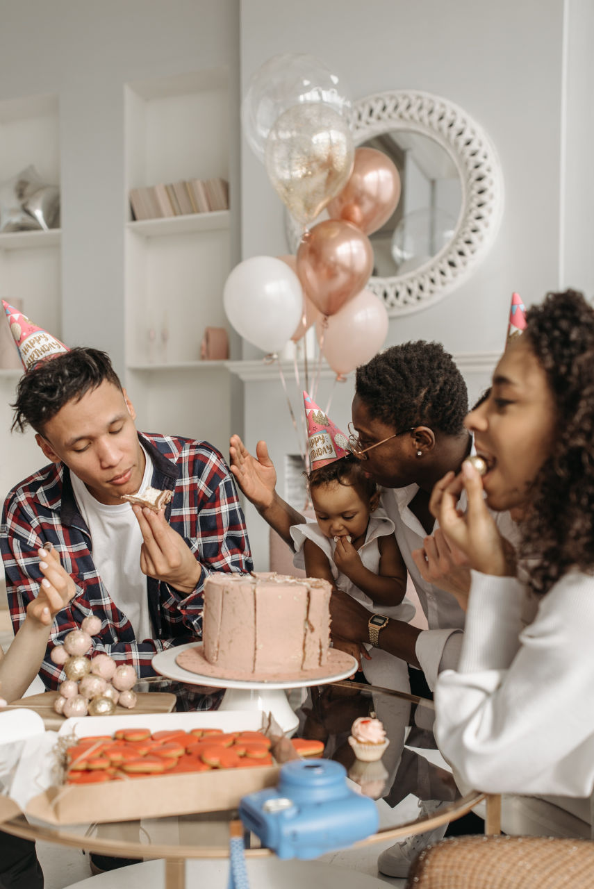 birthday photo with family