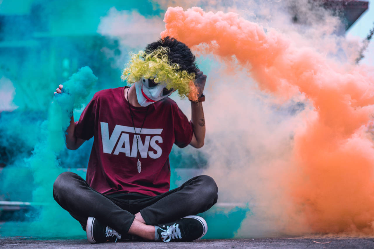 different color smoke bombs for photography