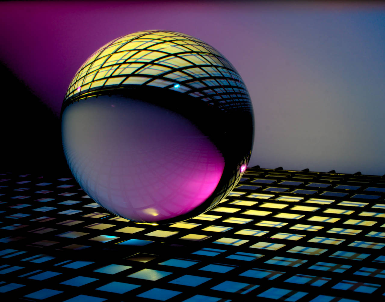 colorful patterns on a crystal ball