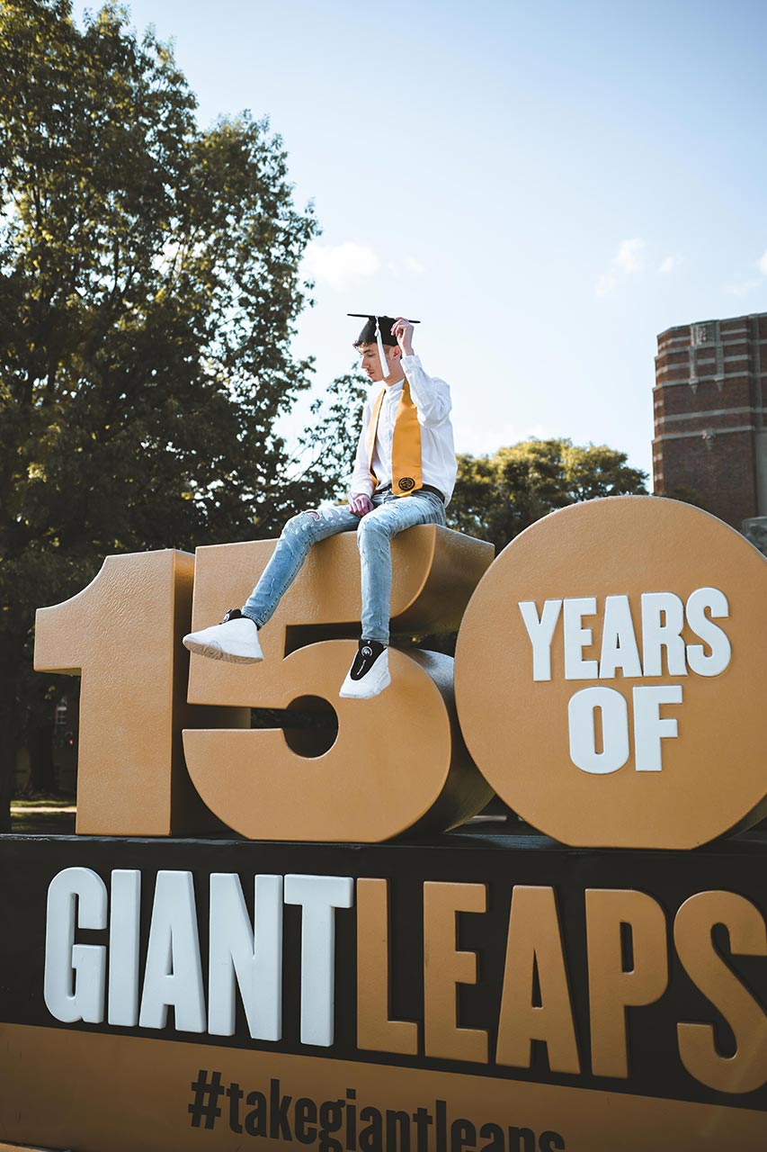 senior picture in campus