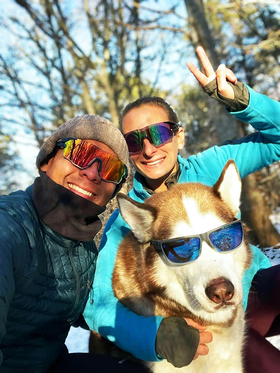 group selfie with pet