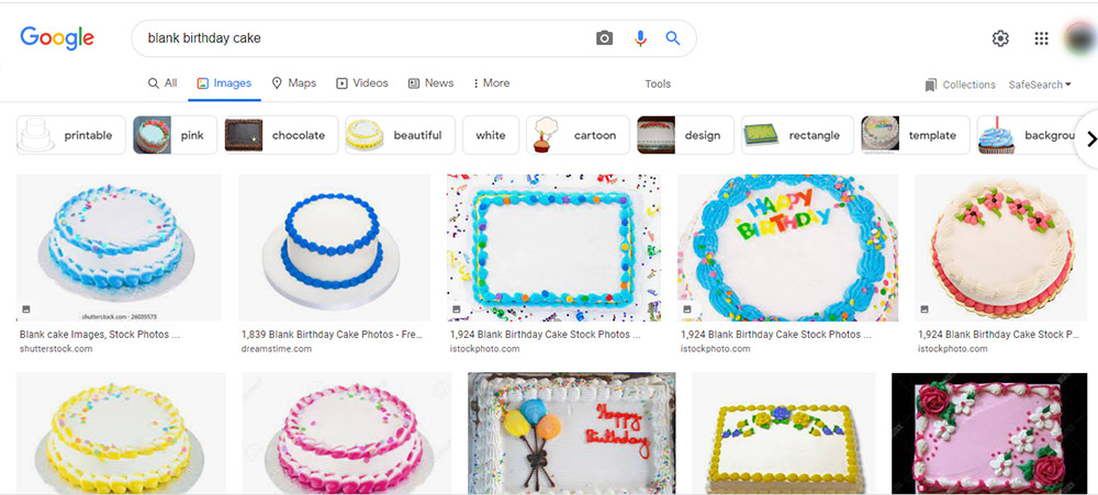 blank birthday cake image