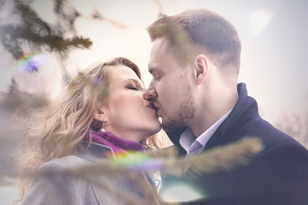 Silhouette Of A Couple On A Hill Kissing Against A Beautiful Sky Stock  Photo - Download Image Now - iStock