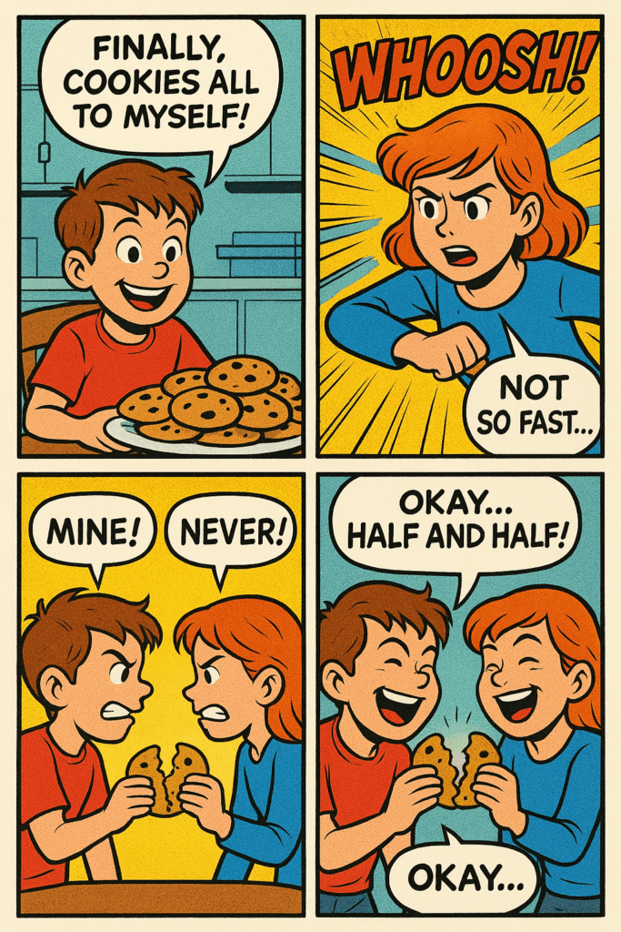 funny comic book style art