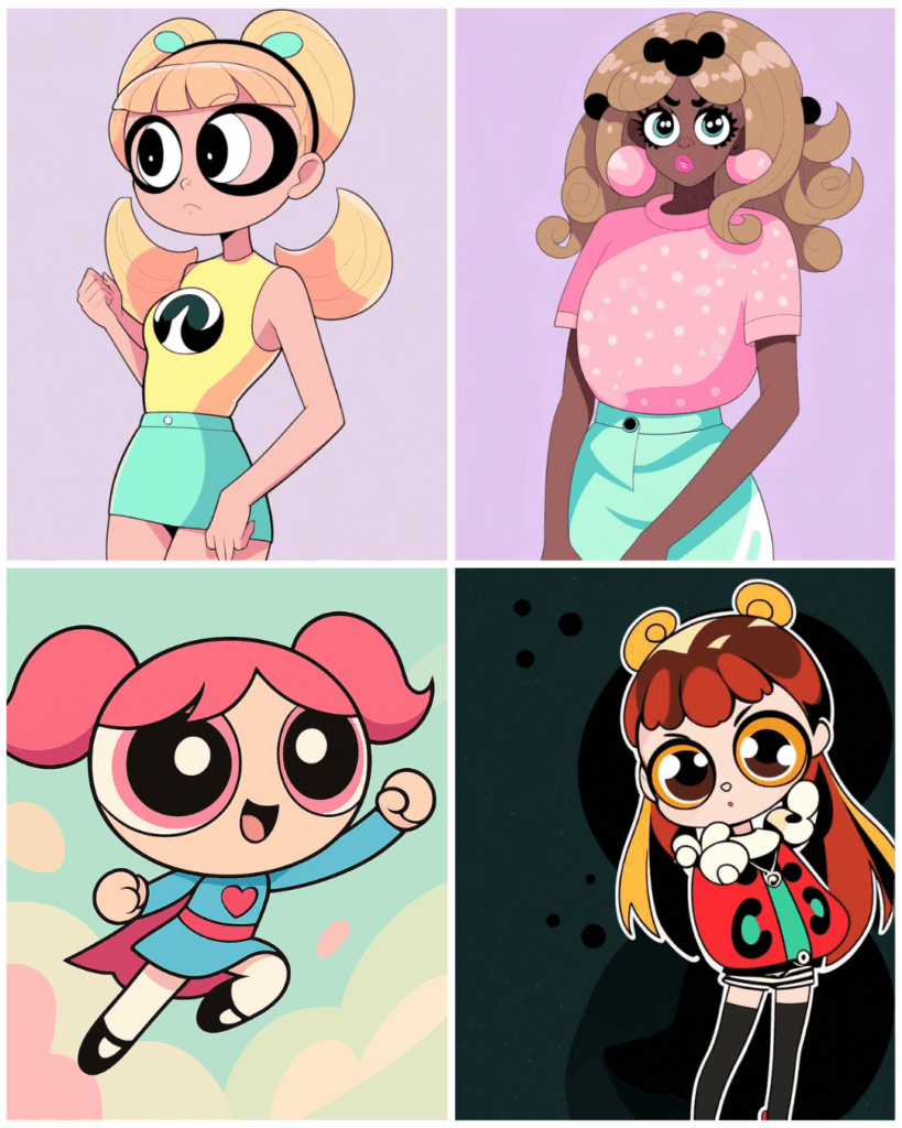 powerpuff girls anime made with colorcinch ai