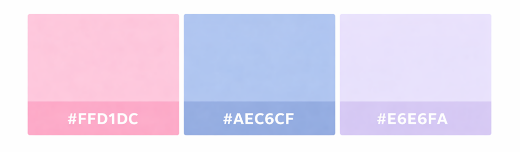 cotton candy pastel color palette