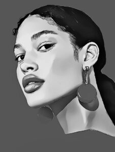 black and white cartoon