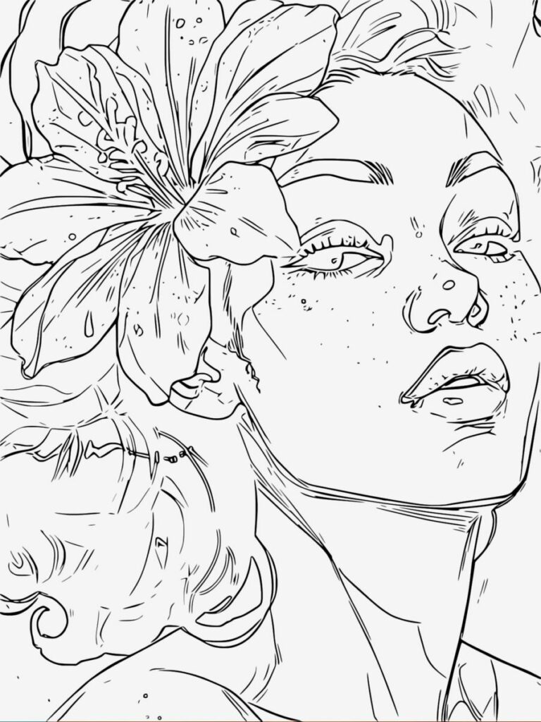 sketch of a woman by colorcinch