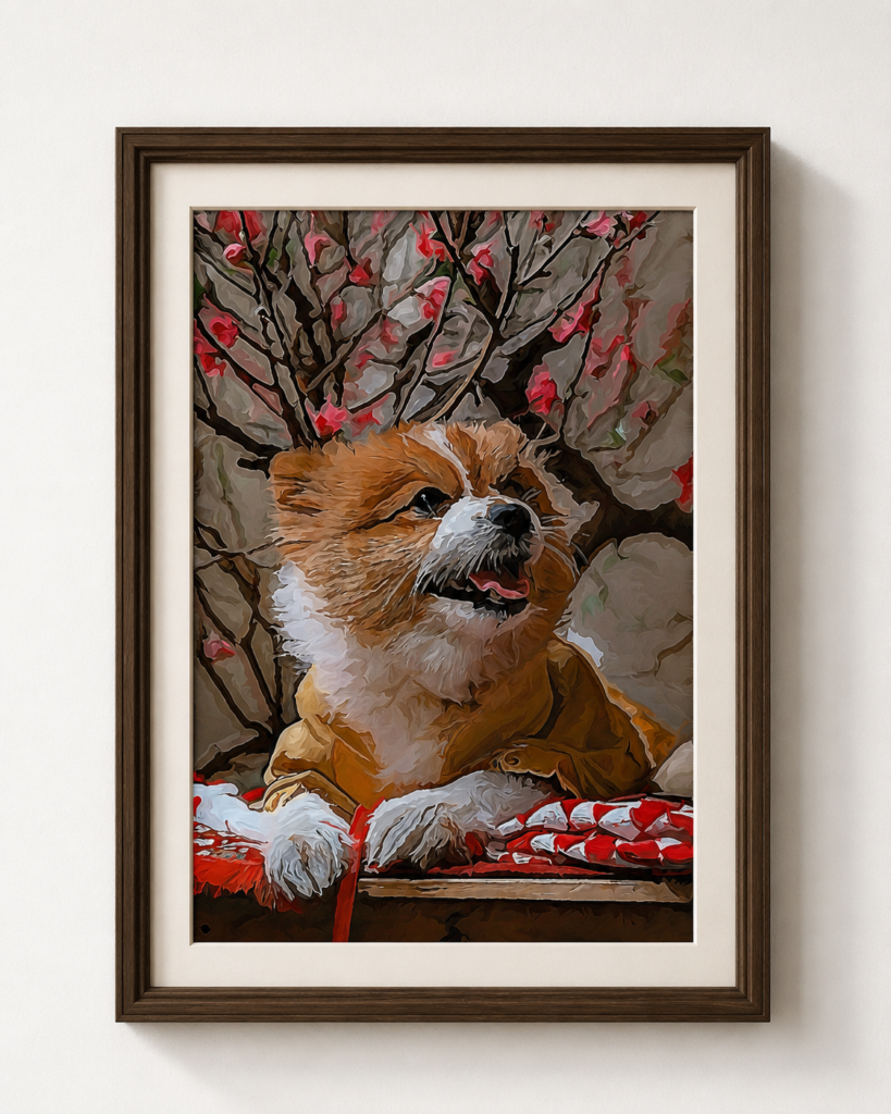 dog watercolor canvas art